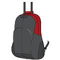 SAMSONITE Median Laptop Backpack/Wheels (rot/grau)