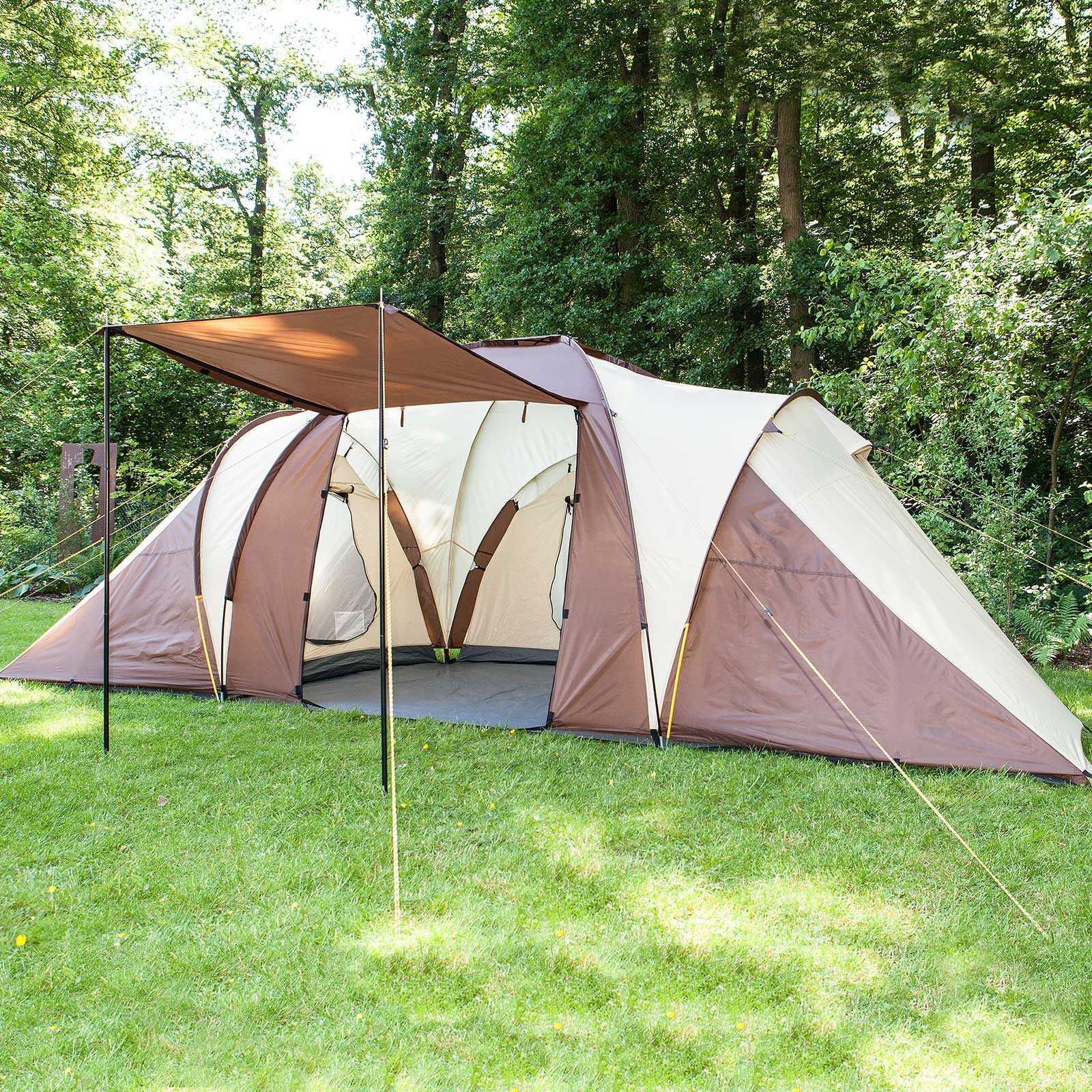 SKANDIKA DAYTONA TENTE FAMILLE CAMPING 6 PERS. *3 CABINES* BEIGE/MARRON