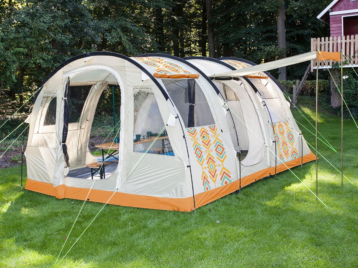 Skandika Gotland 6 Personen Gruppen-Zelt Familienzelt Tunnel 2xKabinen Boho  neu | eBay.de