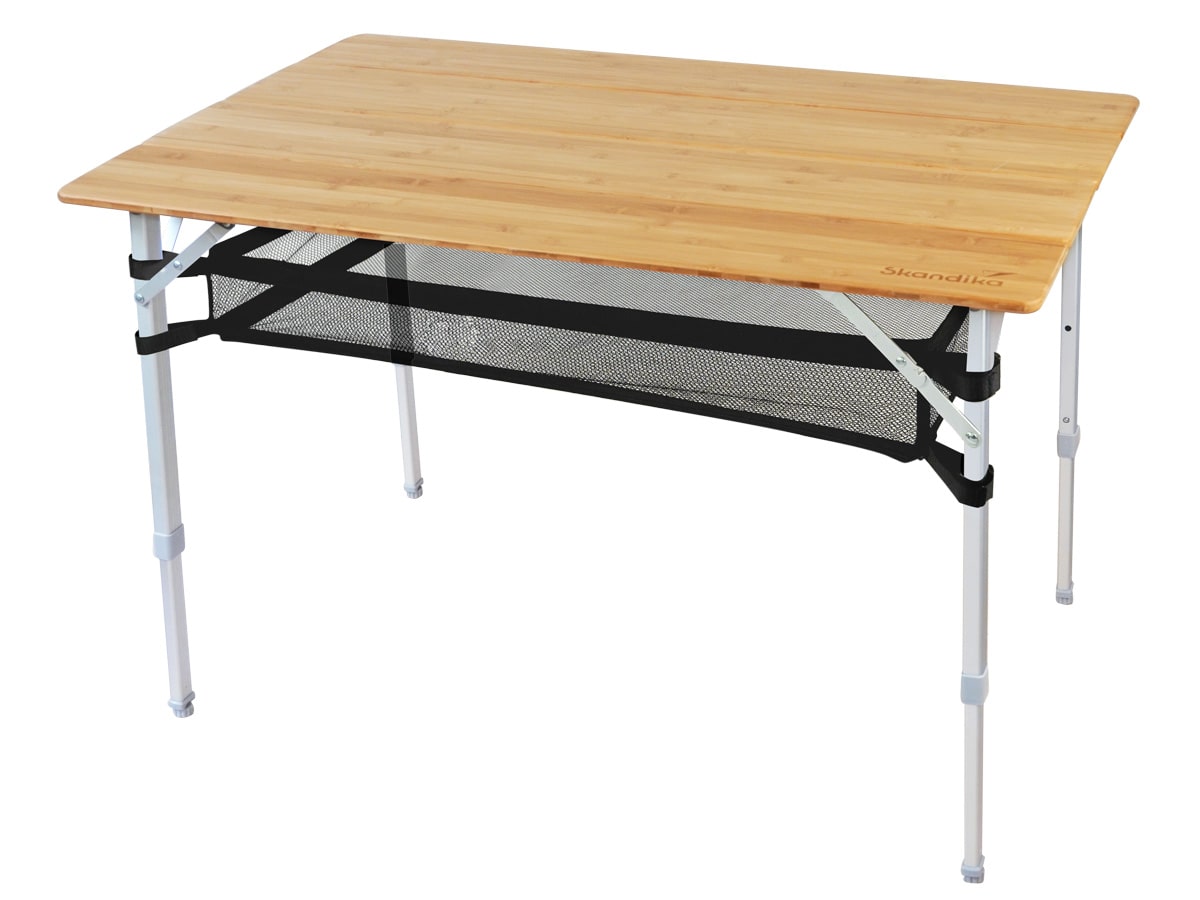 Skandika Bambus Falttisch Tolja mit Netzablage 100x65 cm Alu & Holz Neu |  eBay.de